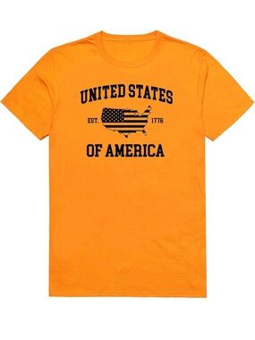 Men's Orange 'United States of America' Graphic Tee
